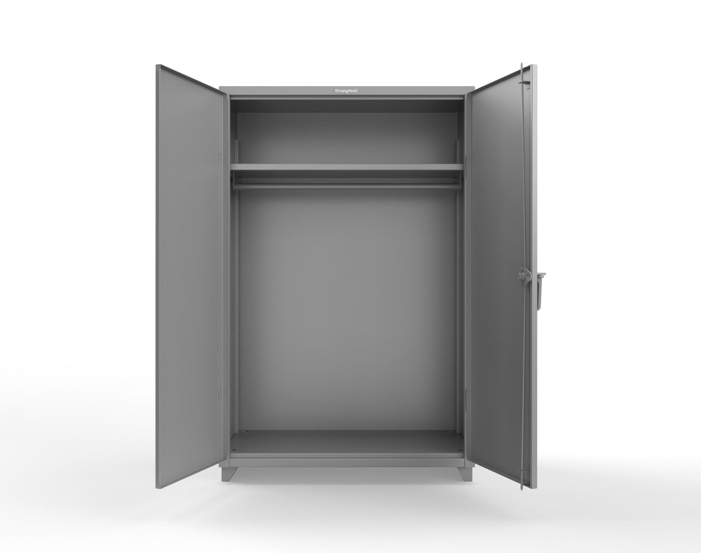 Extra Heavy Duty 14 GA Uniform Cabinet with Hanger Rod, 1 Shelf - 48 In. W x 24 In. D x 75 In. H - 46-WR-241-L-7037
