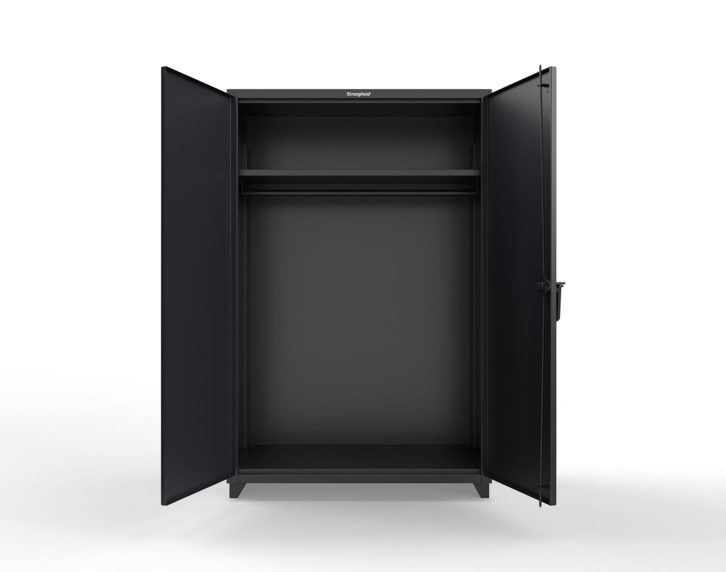 Extra Heavy Duty 14 GA Uniform Cabinet with Hanger Rod, 1 Shelf - 48 In. W x 24 In. D x 75 In. H - 46-WR-241-L-9005