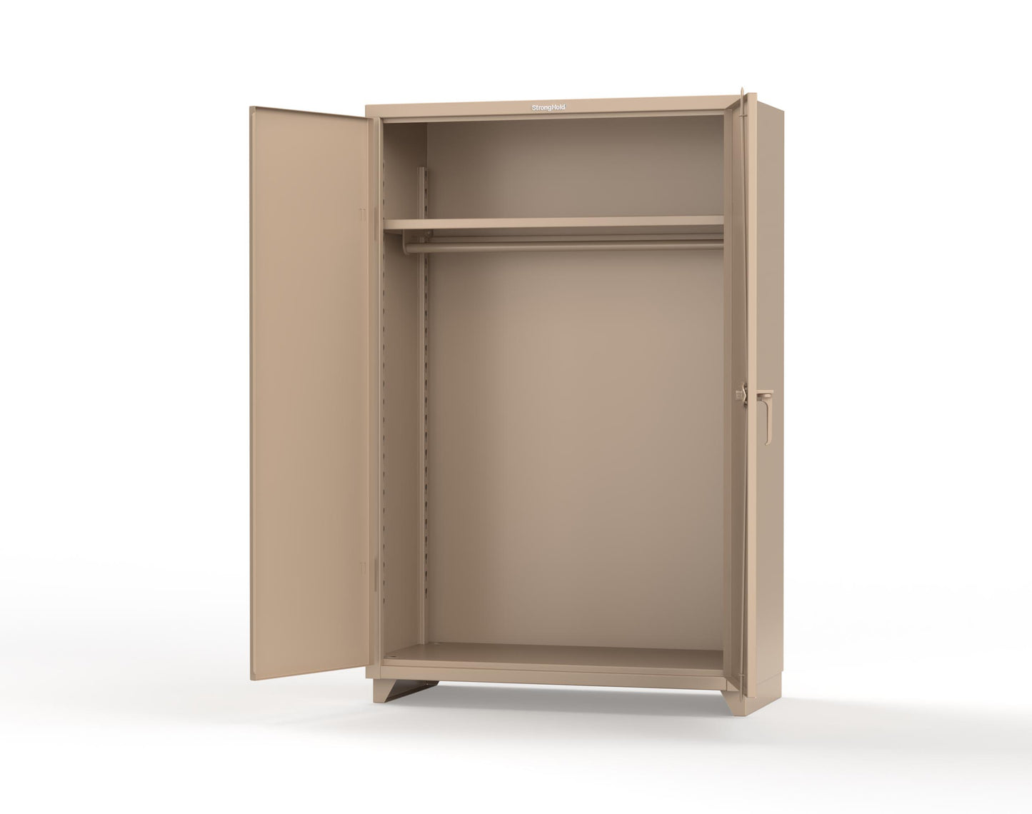 Extra Heavy Duty 14 GA Uniform Cabinet with Hanger Rod, 1 Shelf - 48 In. W x 24 In. D x 75 In. H - 46-WR-241-L-1019