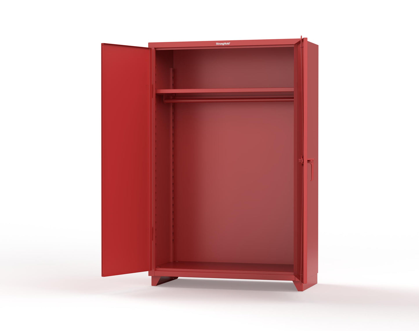 Extra Heavy Duty 14 GA Uniform Cabinet with Hanger Rod, 1 Shelf - 48 In. W x 24 In. D x 75 In. H - 46-WR-241-L-3001