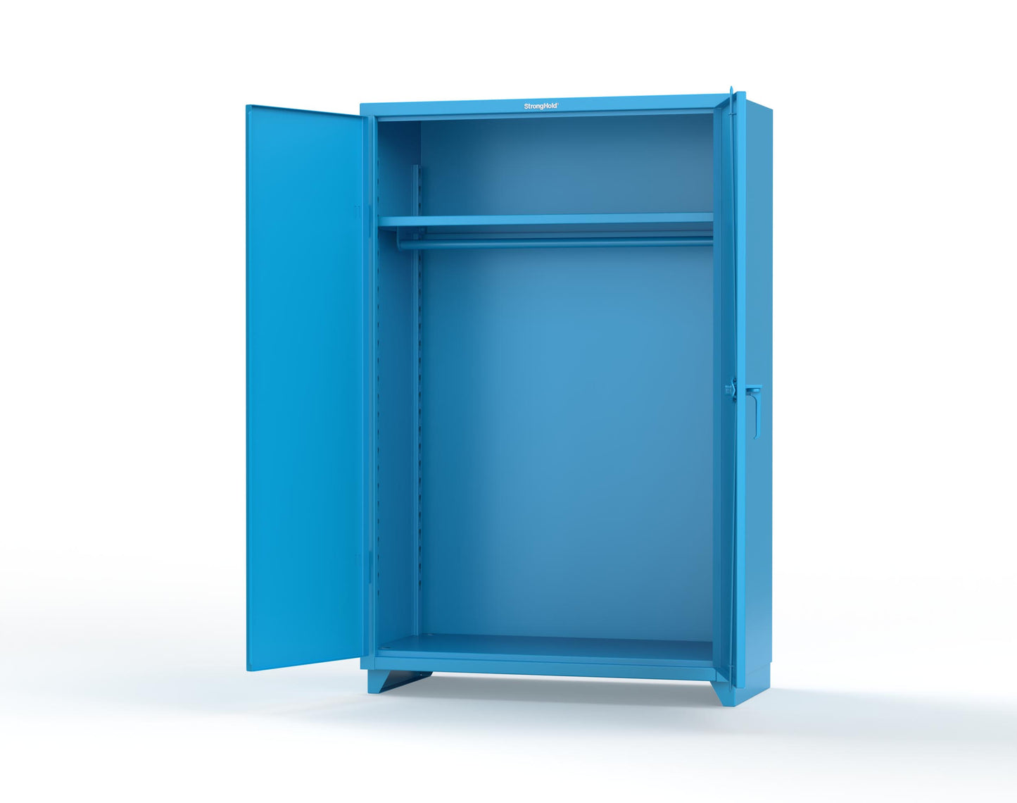 Extra Heavy Duty 14 GA Uniform Cabinet with Hanger Rod, 1 Shelf - 48 In. W x 24 In. D x 75 In. H - 46-WR-241-L-5012