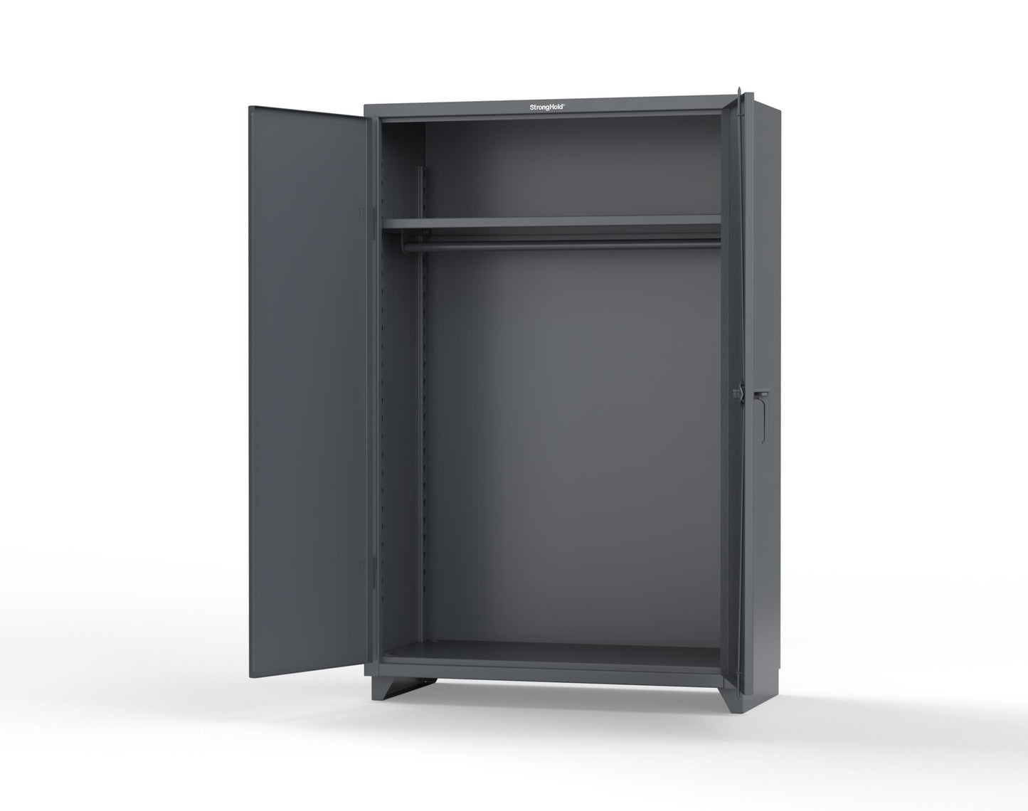 Extra Heavy Duty 14 GA Uniform Cabinet with Hanger Rod, 1 Shelf - 48 In. W x 24 In. D x 75 In. H - 46-WR-241-L-7024