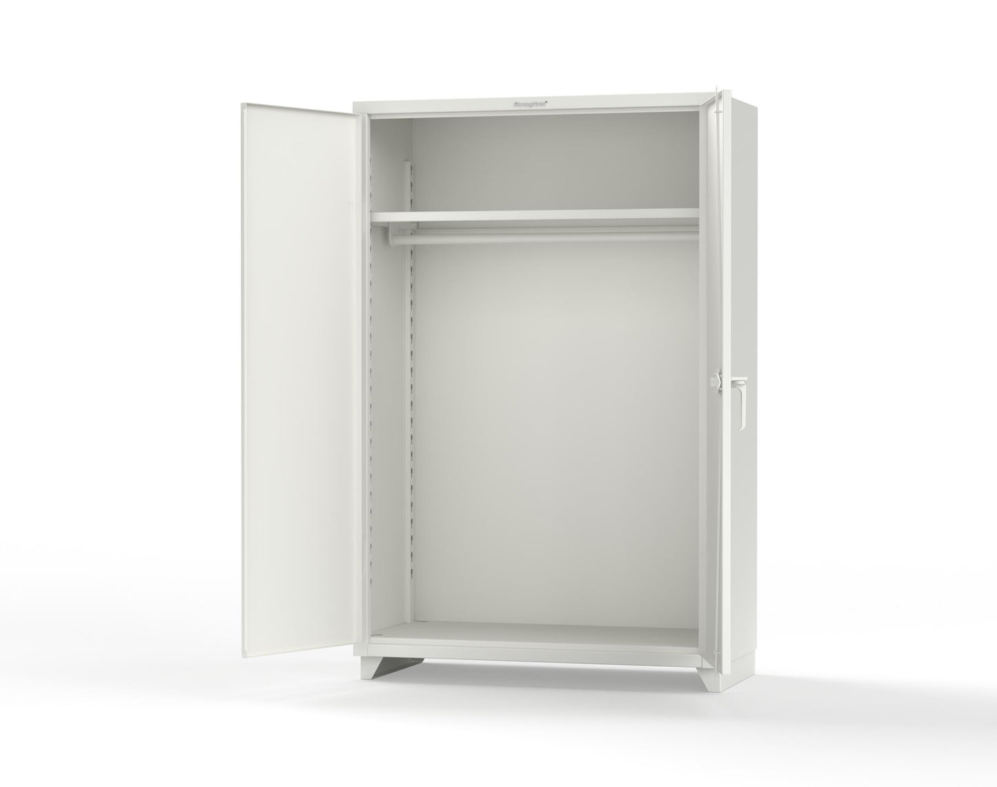 Extra Heavy Duty 14 GA Uniform Cabinet with Hanger Rod, 1 Shelf - 48 In. W x 24 In. D x 75 In. H - 46-WR-241-L-9003