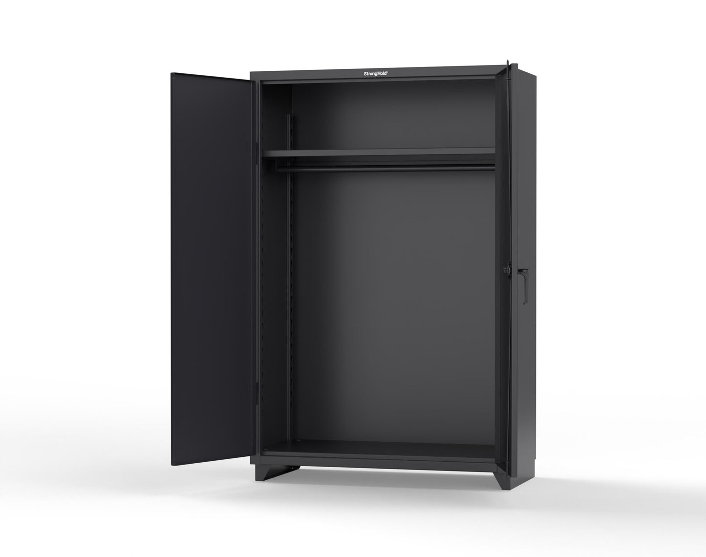 Extra Heavy Duty 14 GA Uniform Cabinet with Hanger Rod, 1 Shelf - 48 In. W x 24 In. D x 75 In. H - 46-WR-241-L-9005