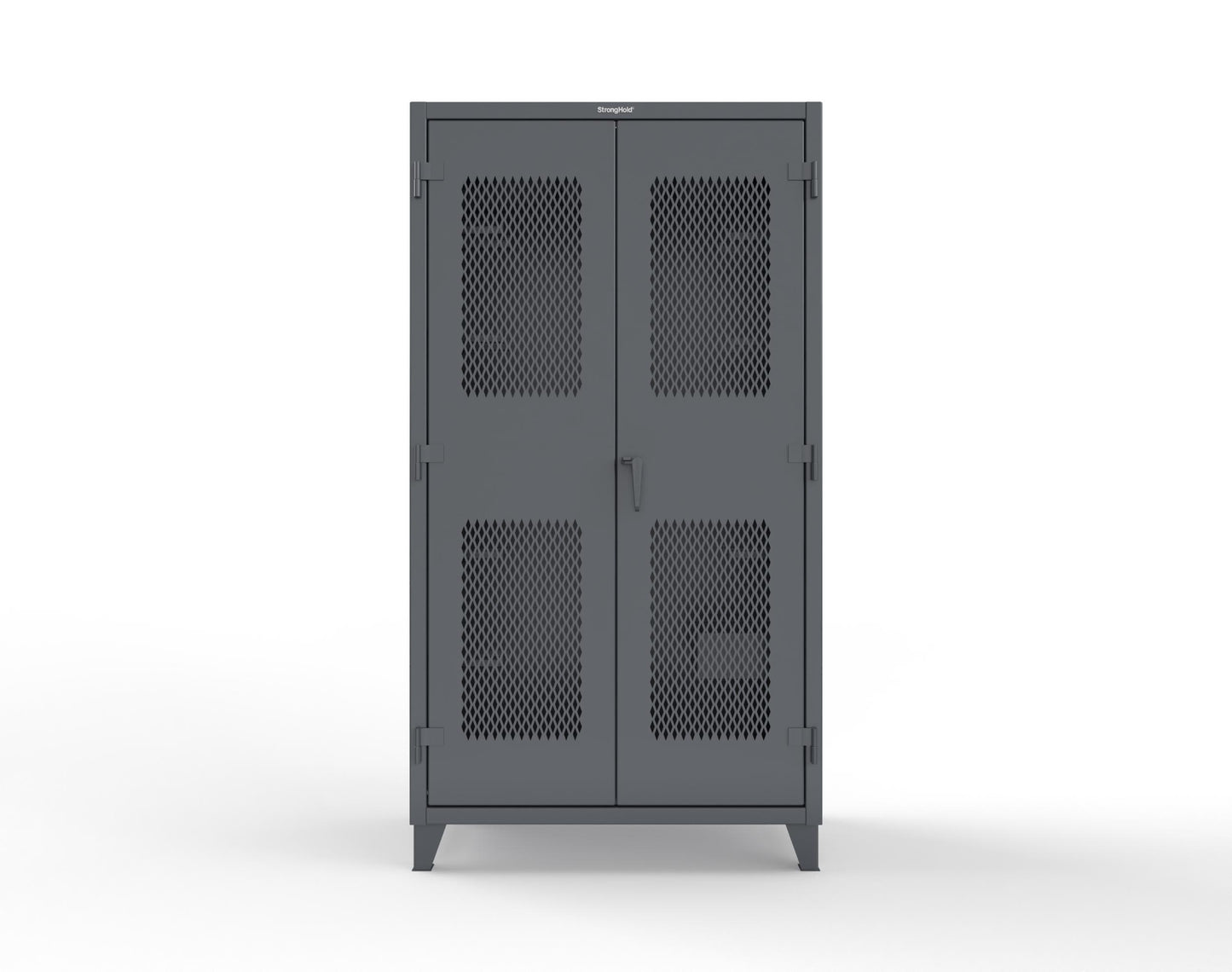 Extreme Duty 12 GA Rigging Cabinet with Ventilated Doors with Short & Long Hangers - 48 in. W x 24 in. D x 90 in. H - 47-VBS-240-21H-7024