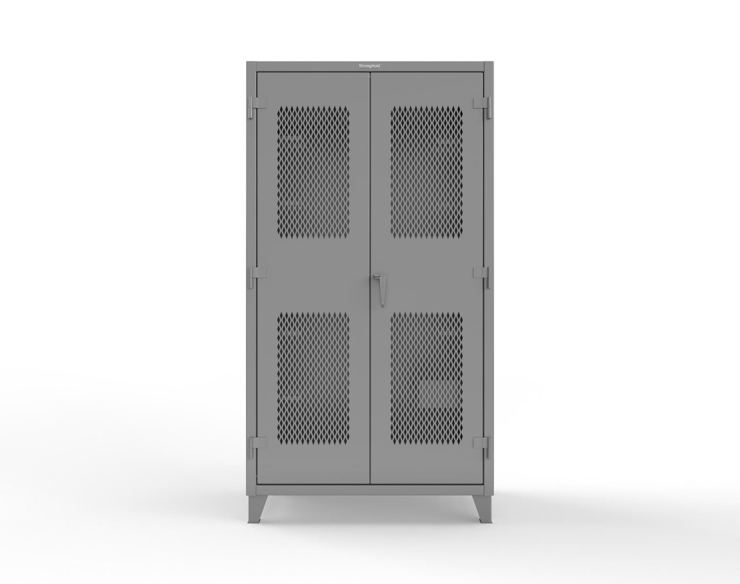 Extreme Duty 12 GA Rigging Cabinet with Ventilated Doors with Short & Long Hangers - 48 in. W x 24 in. D x 90 in. H - 47-VBS-240-21H-7037