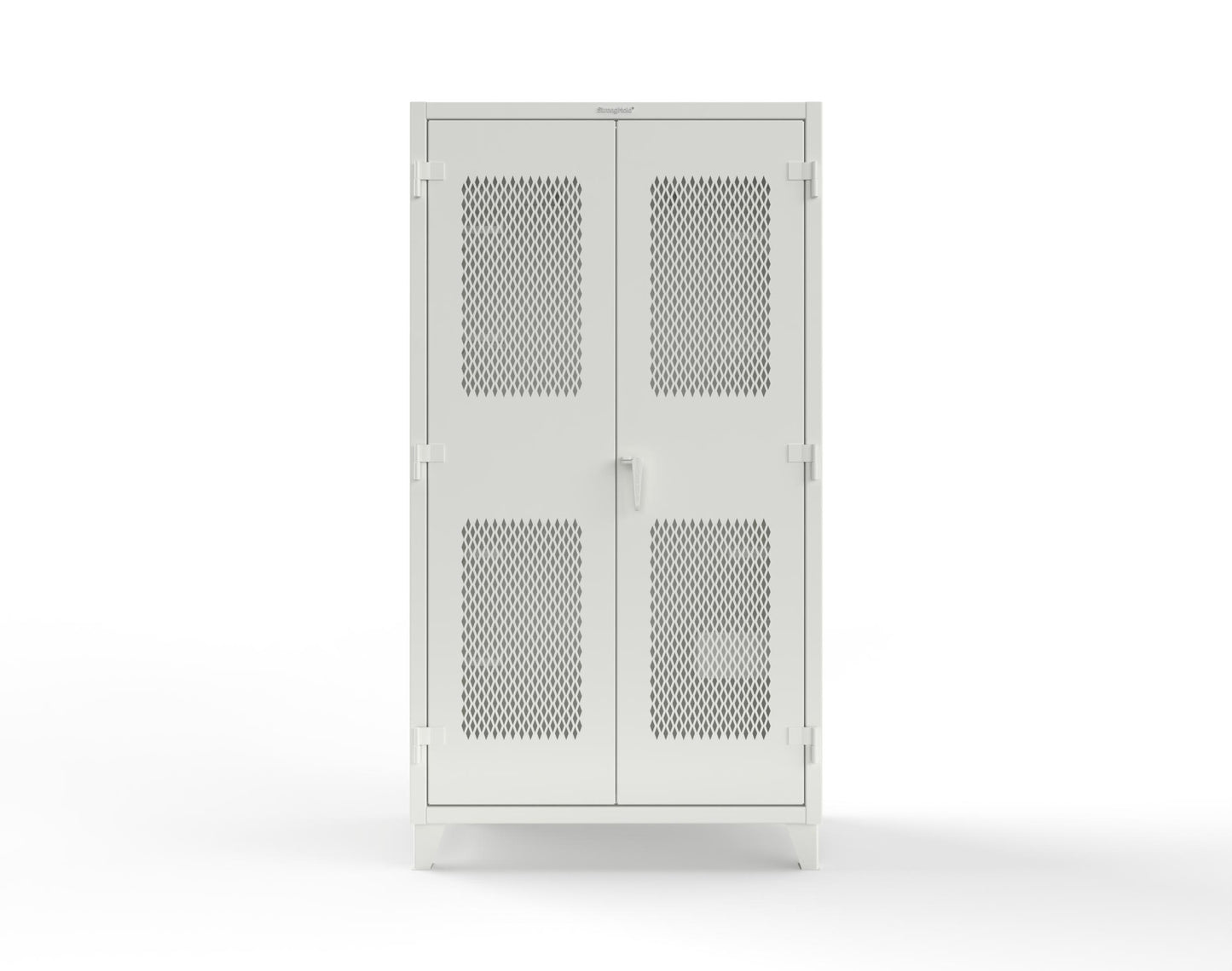 Extreme Duty 12 GA Rigging Cabinet with Ventilated Doors with Short & Long Hangers - 48 in. W x 24 in. D x 90 in. H - 47-VBS-240-21H-9003