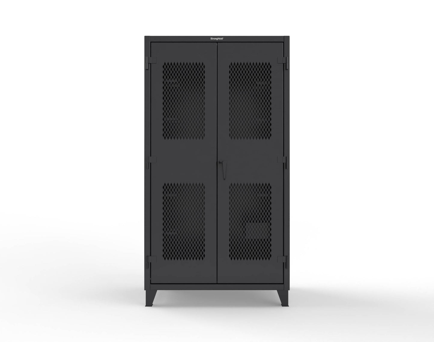Extreme Duty 12 GA Rigging Cabinet with Ventilated Doors with Short & Long Hangers - 48 in. W x 24 in. D x 90 in. H - 47-VBS-240-21H-9005
