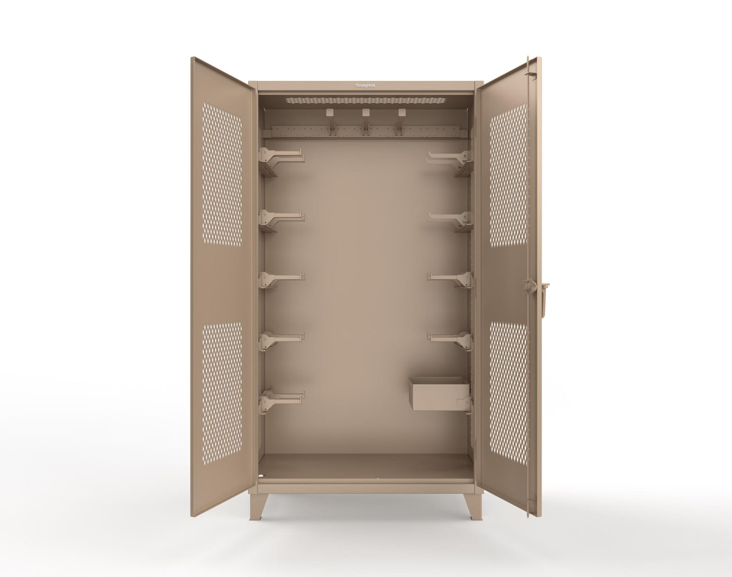 Extreme Duty 12 GA Rigging Cabinet with Ventilated Doors with Short & Long Hangers - 48 in. W x 24 in. D x 90 in. H - 47-VBS-240-21H-1019