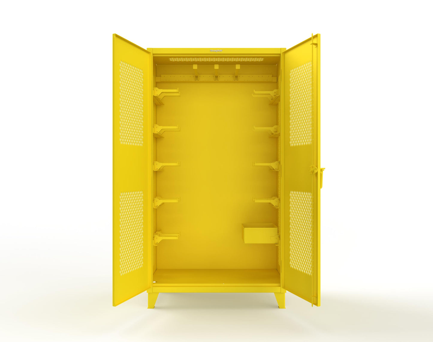 Extreme Duty 12 GA Rigging Cabinet with Ventilated Doors with Short & Long Hangers - 48 in. W x 24 in. D x 90 in. H - 47-VBS-240-21H-1021