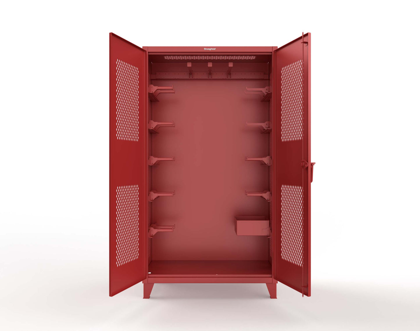 Extreme Duty 12 GA Rigging Cabinet with Ventilated Doors with Short & Long Hangers - 48 in. W x 24 in. D x 90 in. H - 47-VBS-240-21H-3001