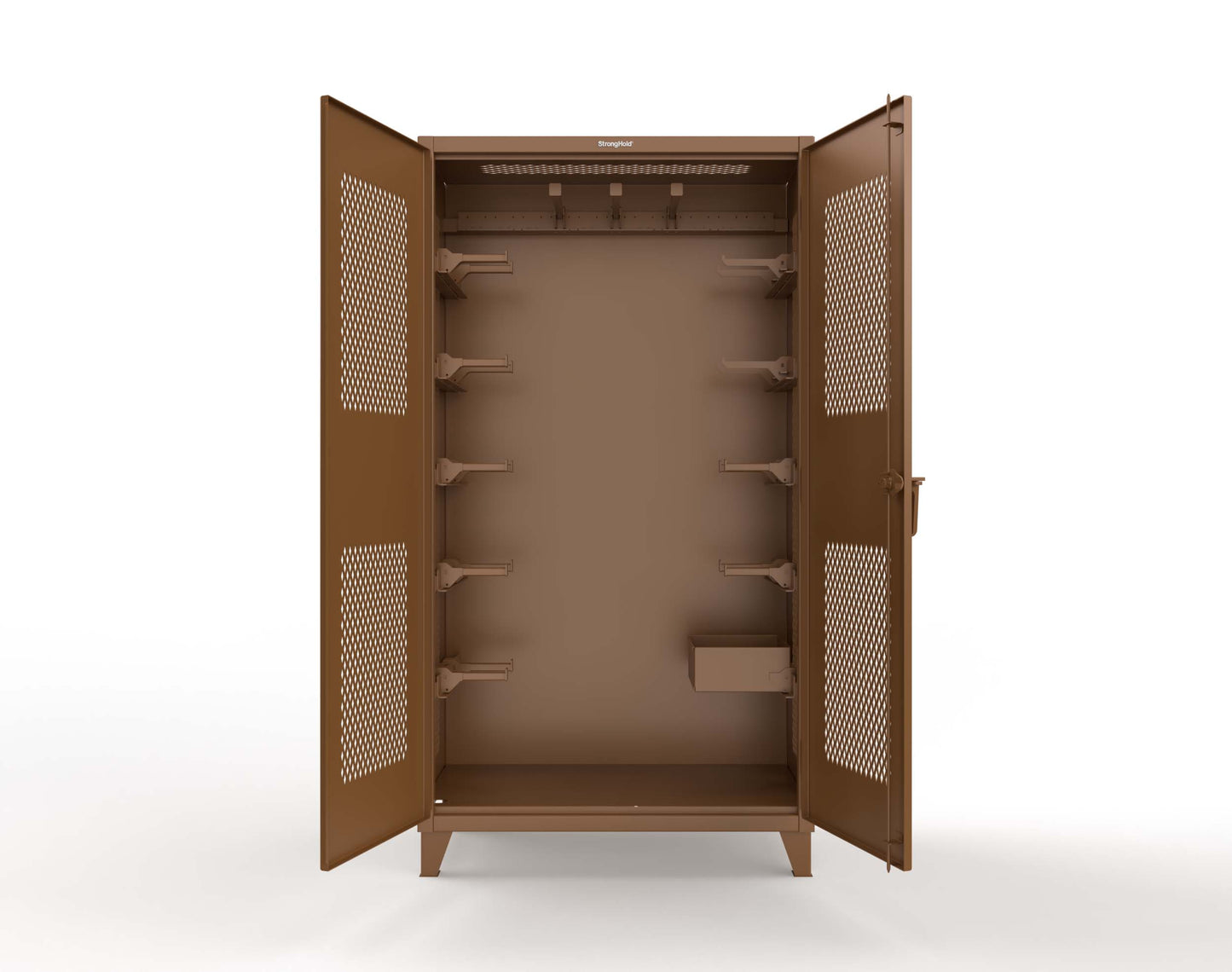 Extreme Duty 12 GA Rigging Cabinet with Ventilated Doors with Short & Long Hangers - 48 in. W x 24 in. D x 90 in. H - 47-VBS-240-21H-8008
