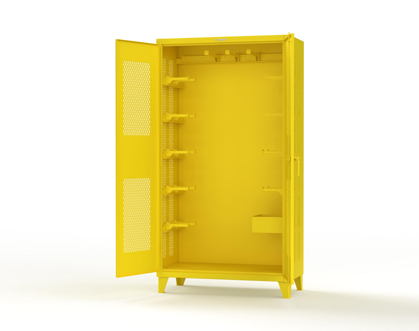 Extreme Duty 12 GA Rigging Cabinet with Ventilated Doors with Short & Long Hangers - 48 in. W x 24 in. D x 90 in. H - 47-VBS-240-21H-1021
