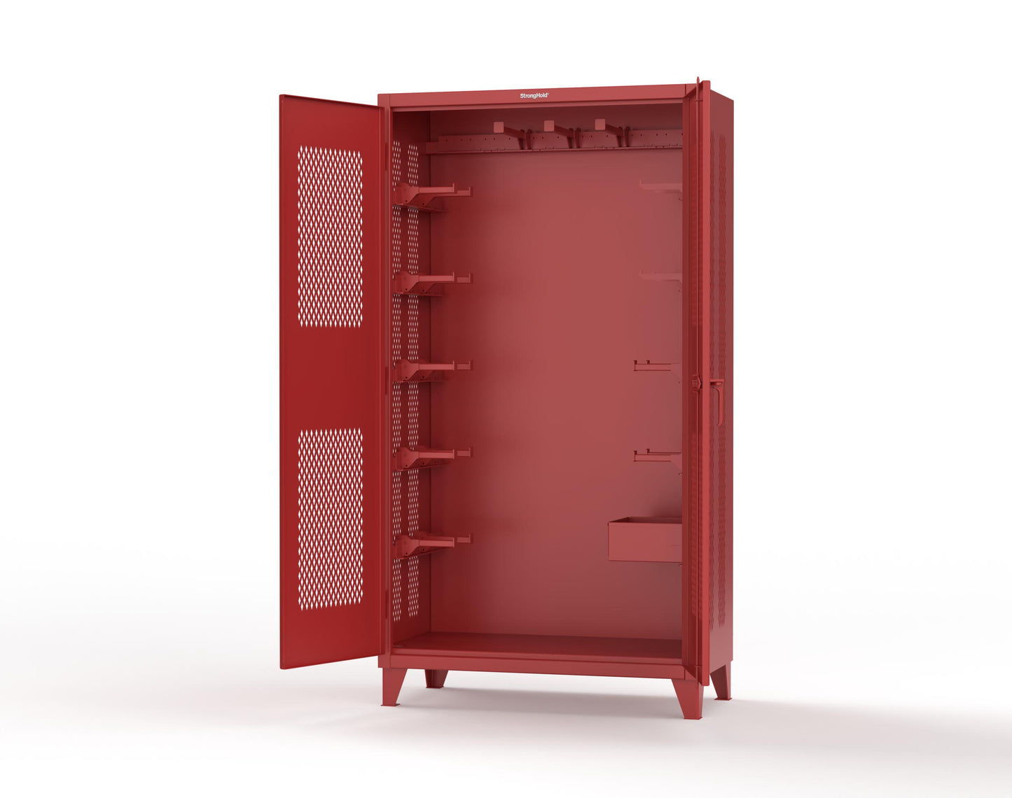 Extreme Duty 12 GA Rigging Cabinet with Ventilated Doors with Short & Long Hangers - 48 in. W x 24 in. D x 90 in. H - 47-VBS-240-21H-3001