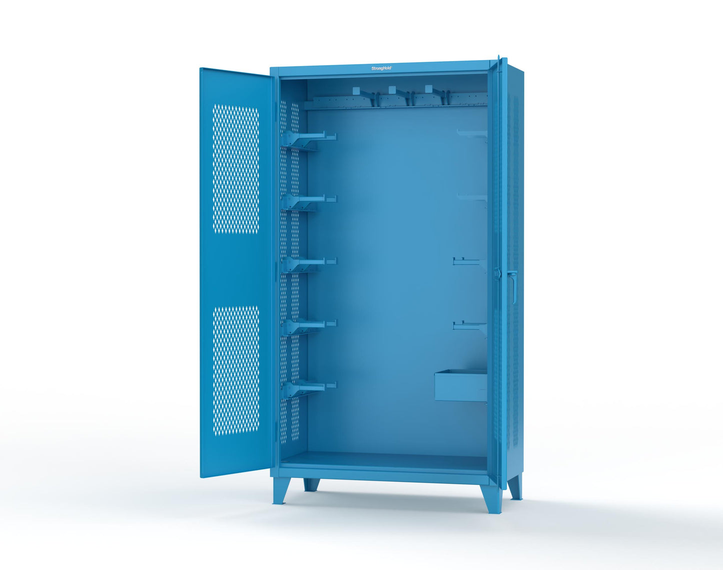 Extreme Duty 12 GA Rigging Cabinet with Ventilated Doors with Short & Long Hangers - 48 in. W x 24 in. D x 90 in. H - 47-VBS-240-21H-5012