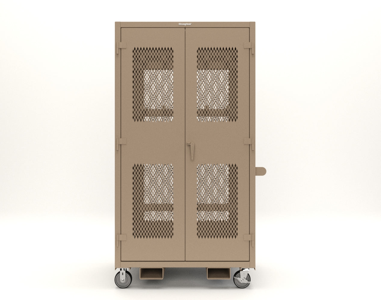 Extreme Duty 12 GA Mobile Rigging Cabinet with Ventilated Doors with Short & Long Hangers – 48 in. W x 36 in. D x 92 in. H - 47-VBS-360-24H-DBS-FLP-CA-1019