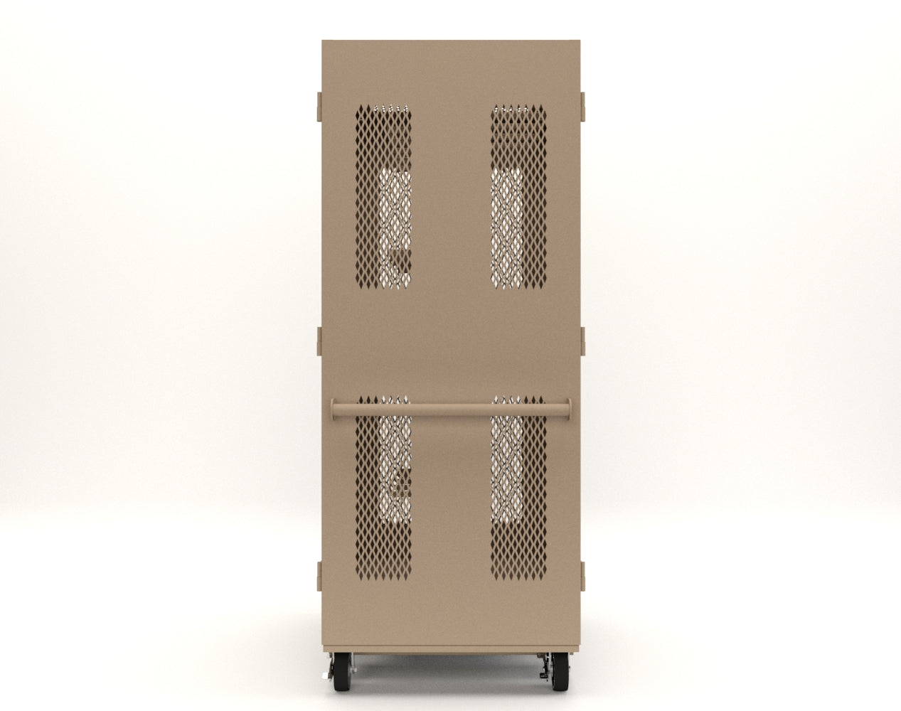 Extreme Duty 12 GA Mobile Rigging Cabinet with Ventilated Doors with Short & Long Hangers – 48 in. W x 36 in. D x 92 in. H - 47-VBS-360-24H-DBS-FLP-CA-1019