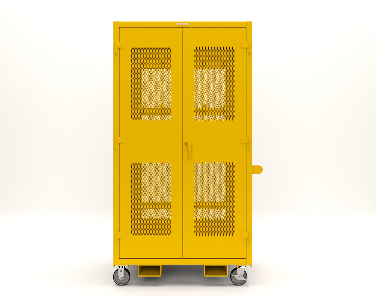 Extreme Duty 12 GA Mobile Rigging Cabinet with Ventilated Doors with Short & Long Hangers – 48 in. W x 36 in. D x 92 in. H - 47-VBS-360-24H-DBS-FLP-CA-1021