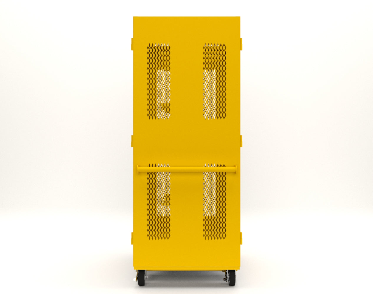 Extreme Duty 12 GA Mobile Rigging Cabinet with Ventilated Doors with Short & Long Hangers – 48 in. W x 36 in. D x 92 in. H - 47-VBS-360-24H-DBS-FLP-CA-1021