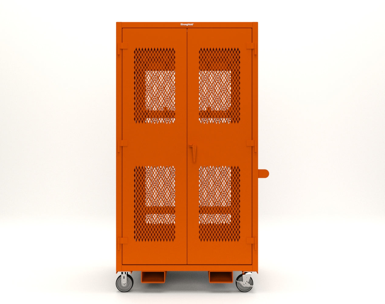 Extreme Duty 12 GA Mobile Rigging Cabinet with Ventilated Doors with Short & Long Hangers – 48 in. W x 36 in. D x 92 in. H - 47-VBS-360-24H-DBS-FLP-CA-2009