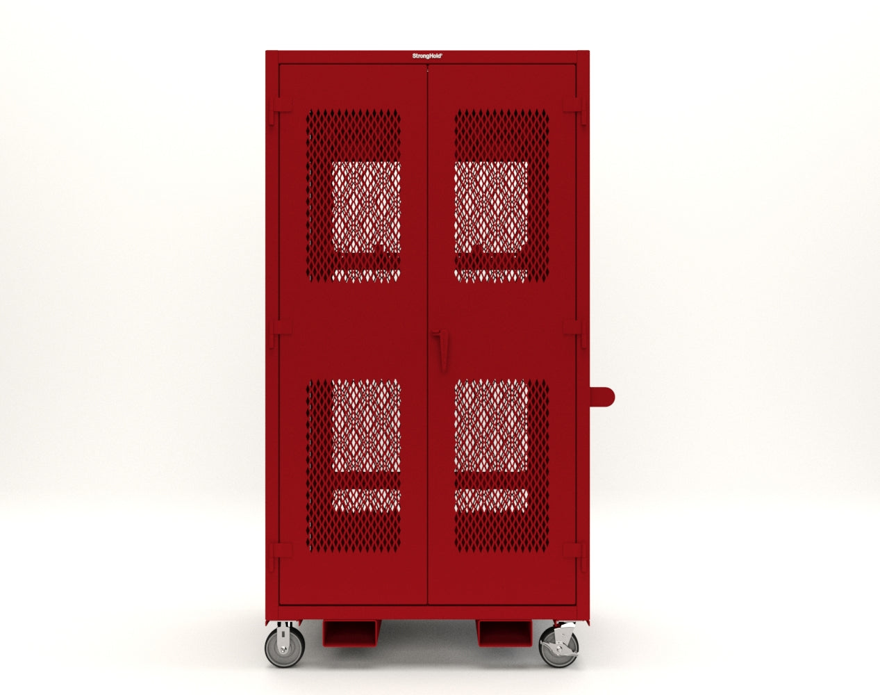 Extreme Duty 12 GA Mobile Rigging Cabinet with Ventilated Doors with Short & Long Hangers – 48 in. W x 36 in. D x 92 in. H - 47-VBS-360-24H-DBS-FLP-CA-3001