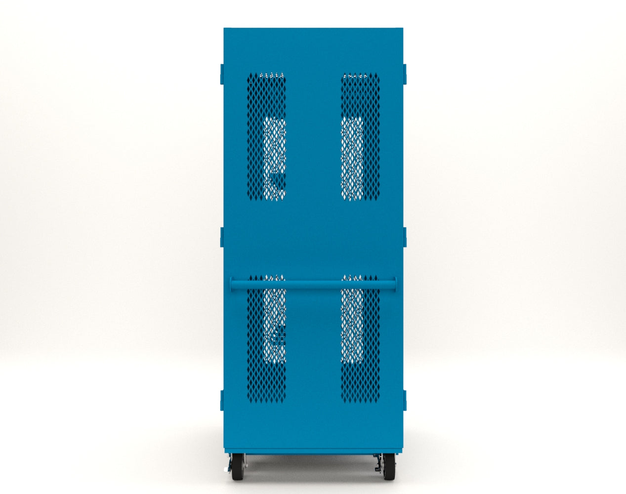 Extreme Duty 12 GA Mobile Rigging Cabinet with Ventilated Doors with Short & Long Hangers – 48 in. W x 36 in. D x 92 in. H - 47-VBS-360-24H-DBS-FLP-CA-5012