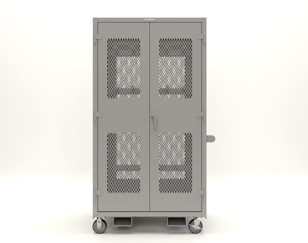 Extreme Duty 12 GA Mobile Rigging Cabinet with Ventilated Doors with Short & Long Hangers – 48 in. W x 36 in. D x 92 in. H - 47-VBS-360-24H-DBS-FLP-CA-7037