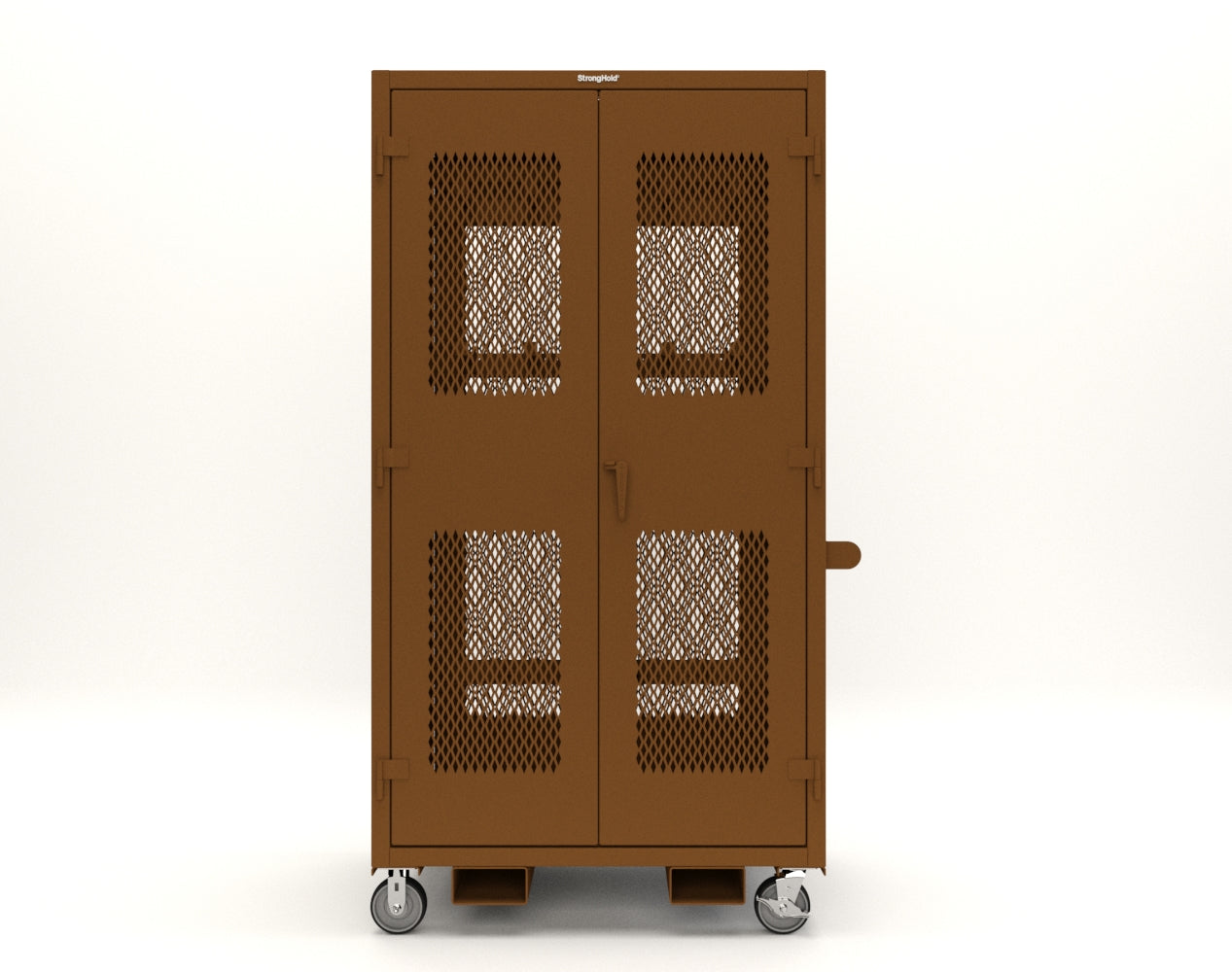 Extreme Duty 12 GA Mobile Rigging Cabinet with Ventilated Doors with Short & Long Hangers – 48 in. W x 36 in. D x 92 in. H - 47-VBS-360-24H-DBS-FLP-CA-8008