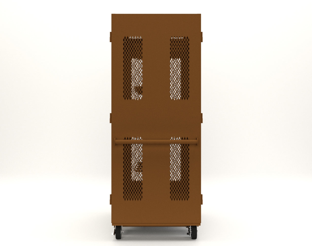 Extreme Duty 12 GA Mobile Rigging Cabinet with Ventilated Doors with Short & Long Hangers – 48 in. W x 36 in. D x 92 in. H - 47-VBS-360-24H-DBS-FLP-CA-8008
