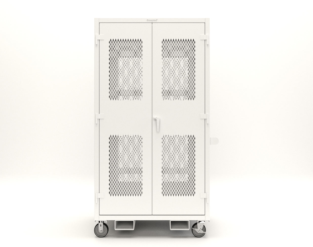Extreme Duty 12 GA Mobile Rigging Cabinet with Ventilated Doors with Short & Long Hangers – 48 in. W x 36 in. D x 92 in. H - 47-VBS-360-24H-DBS-FLP-CA-9003