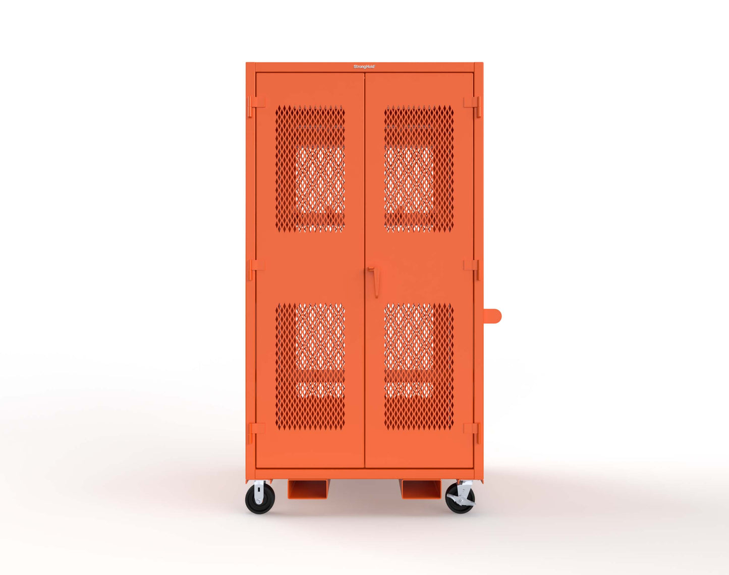 Extreme Duty 12 GA Mobile Rigging Cabinet with Ventilated Doors on Front & Back with Short & Long Hangers – 48 in. W x 36 in. D x 92 in. H - 47-VBS-360-24H-DBS-FLP-CA-2009