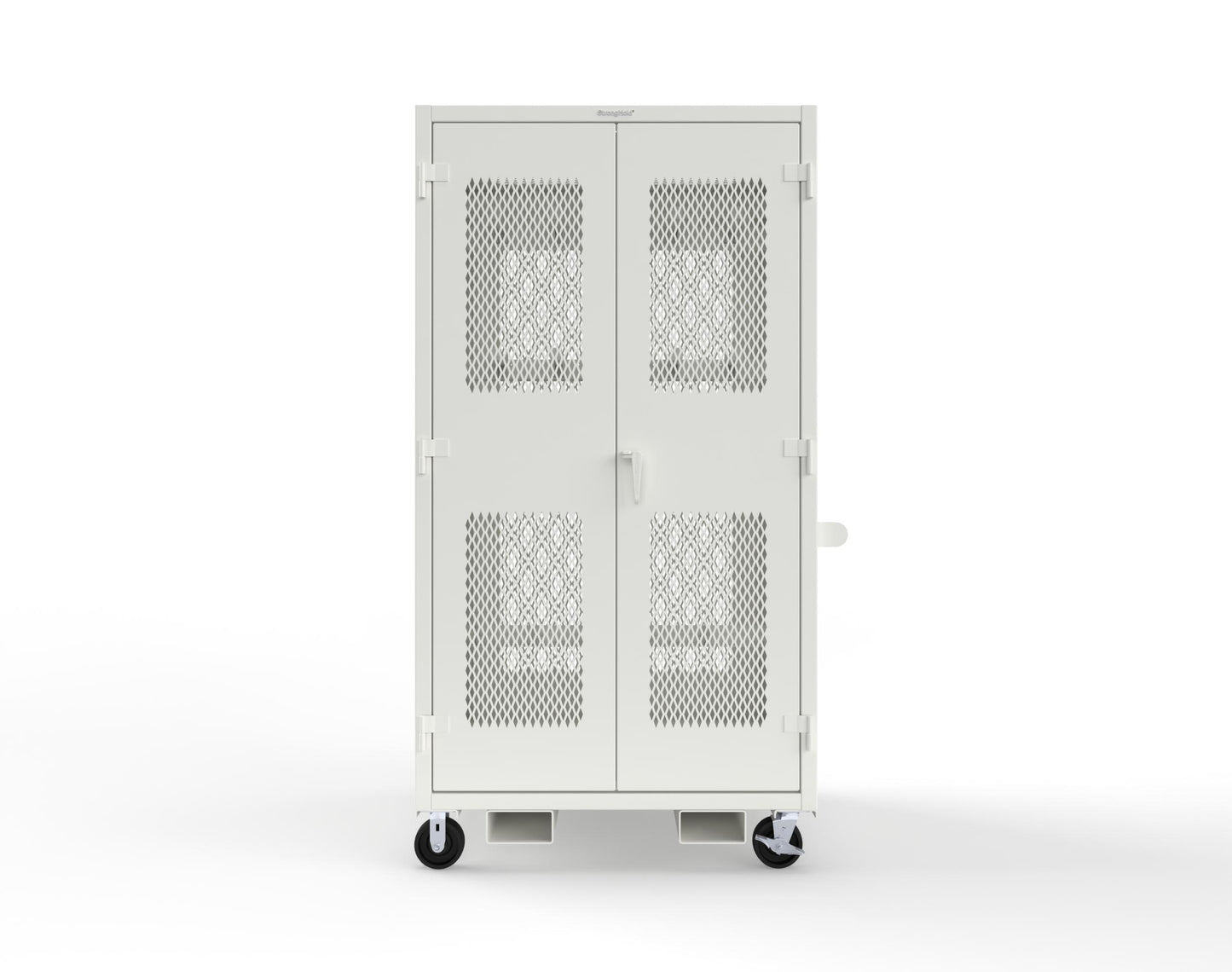 Extreme Duty 12 GA Mobile Rigging Cabinet with Ventilated Doors on Front & Back with Short & Long Hangers – 48 in. W x 36 in. D x 92 in. H - 47-VBS-360-24H-DBS-FLP-CA-9003
