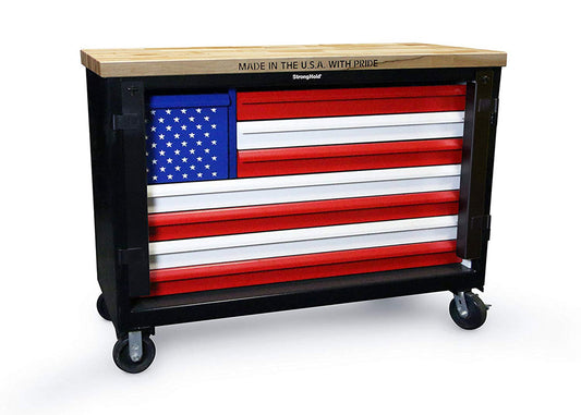 Extreme Duty 12 GA Mobile Tool Cart with Maple Top, 8 Drawers - 60 in. W x 24 in. D x 44 in. H