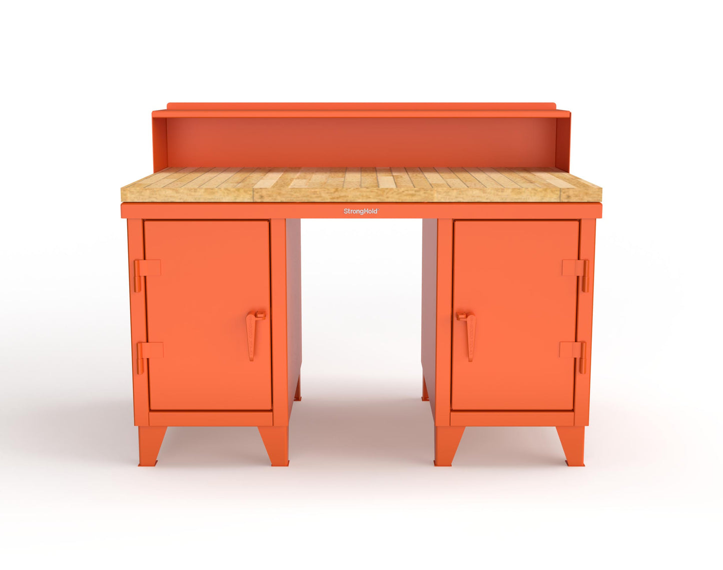 Extreme Duty 12 GA Shop Desk with 1 3/4 in. Maple Top, 4 Drawers, Riser Shelf - 60 In. W x 36 In. D x 48 In. H - 53.1-WS-360-4DB-MT-2009