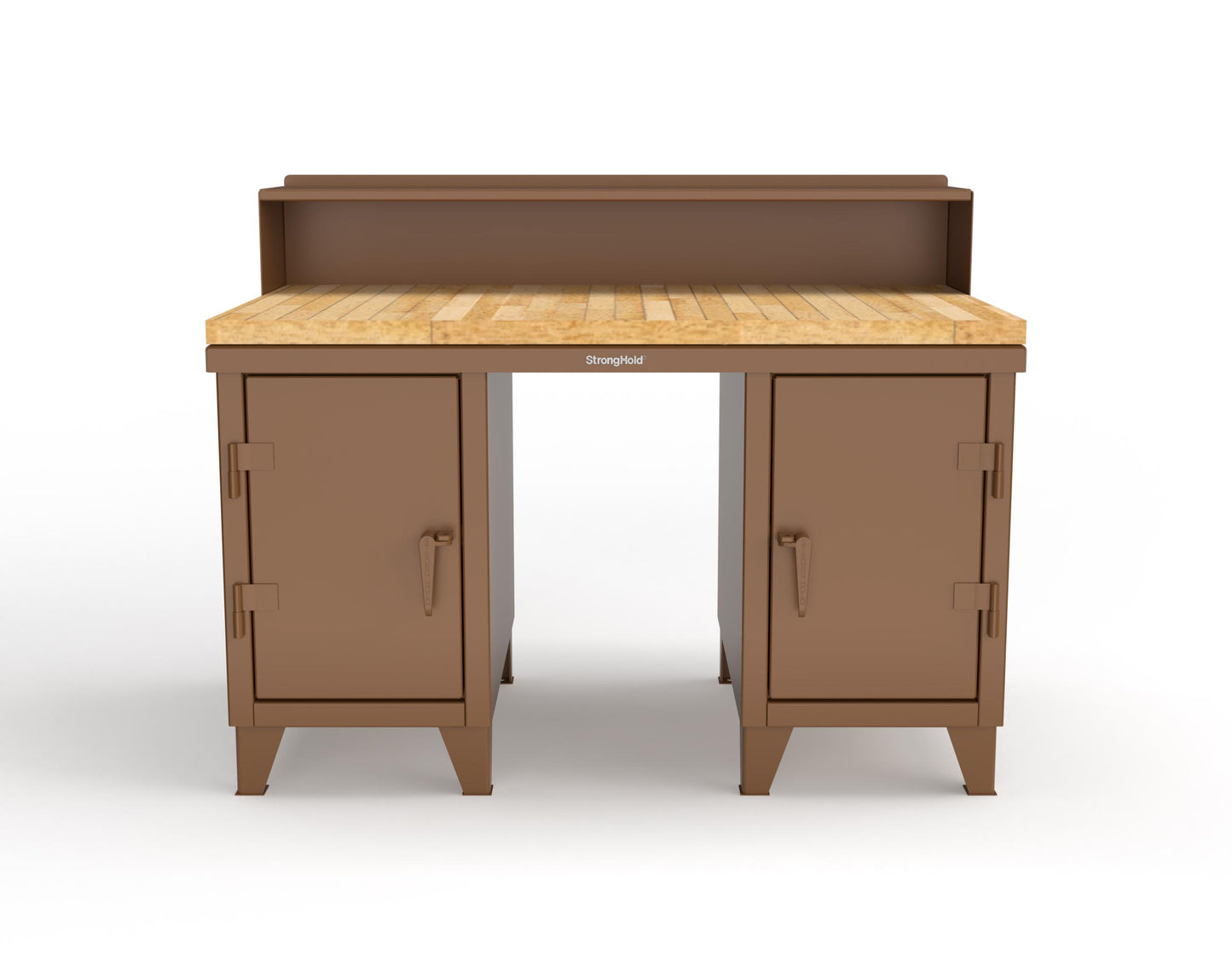 Extreme Duty 12 GA Shop Desk with 1 3/4 in. Maple Top, 4 Drawers, Riser Shelf - 60 In. W x 36 In. D x 48 In. H - 53.1-WS-360-4DB-MT-8008