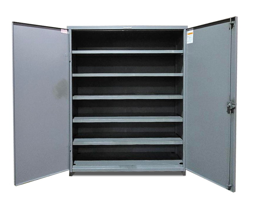 Extra Heavy Duty 14 GA Cabinet with 5 Shelves - 60 In. W x 24 In. D x 75 In. H - Outlet