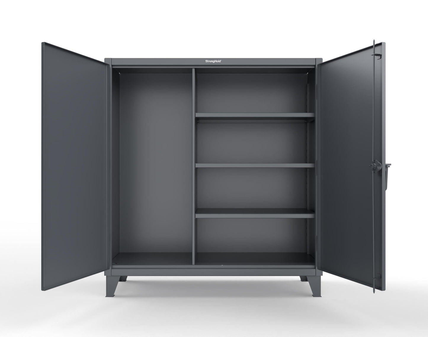 Extreme Duty 12 GA Janitorial Cabinet with 3 Shelves - 60 In. W x 24 In. D x 66 In. H - 55-BC-243-7024