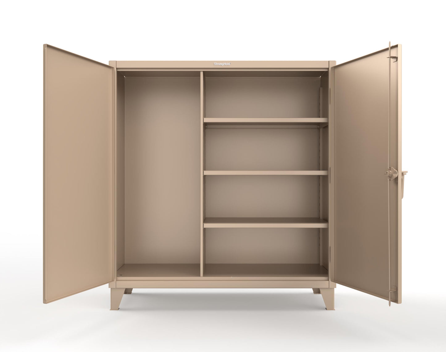Extreme Duty 12 GA Janitorial Cabinet with 3 Shelves - 60 In. W x 24 In. D x 66 In. H - 55-BC-243-1019
