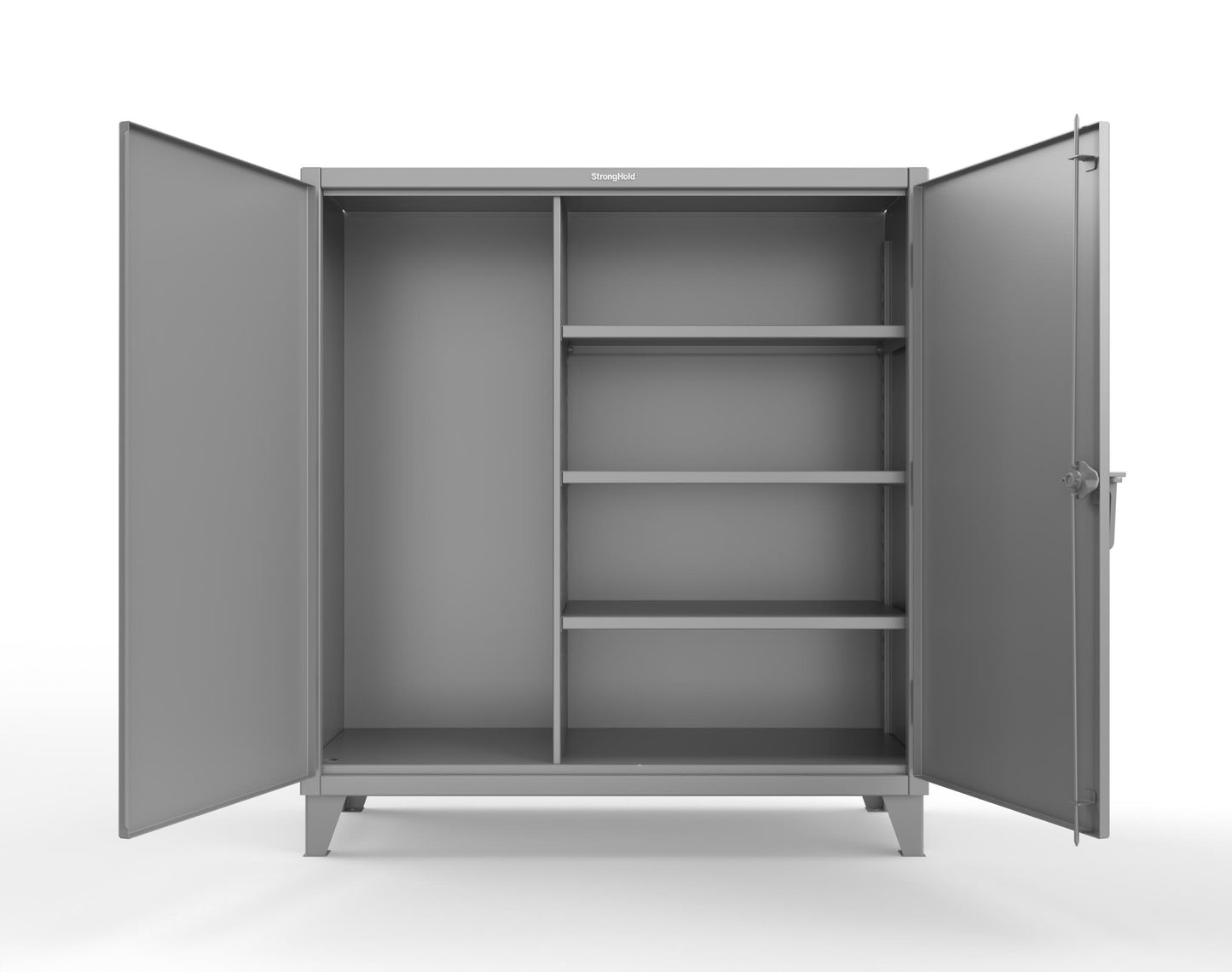 Extreme Duty 12 GA Janitorial Cabinet with 3 Shelves - 60 In. W x 24 In. D x 66 In. H - 55-BC-243-7037