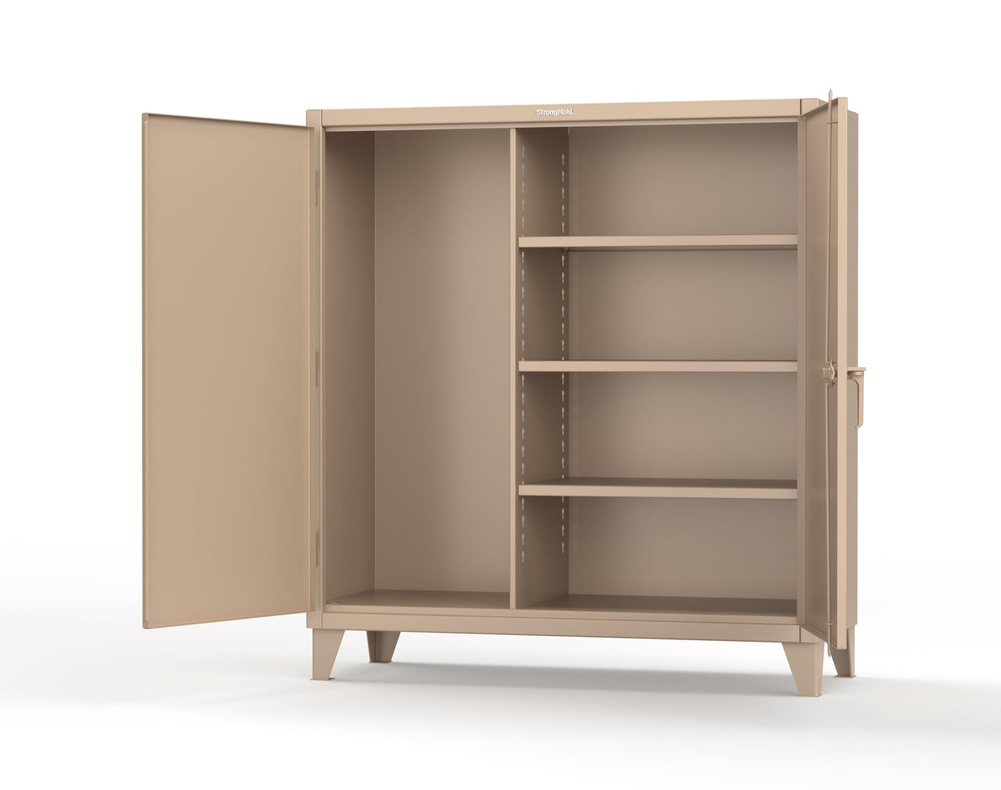 Extreme Duty 12 GA Janitorial Cabinet with 3 Shelves - 60 In. W x 24 In. D x 66 In. H - 55-BC-243-1019