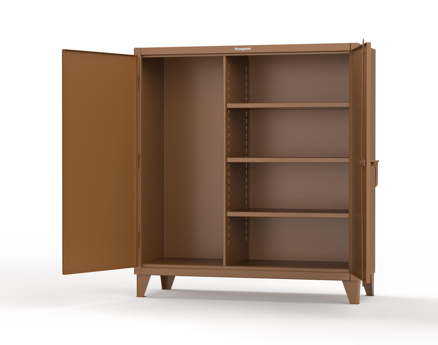 Extreme Duty 12 GA Janitorial Cabinet with 3 Shelves - 60 In. W x 24 In. D x 66 In. H - 55-BC-243-8008