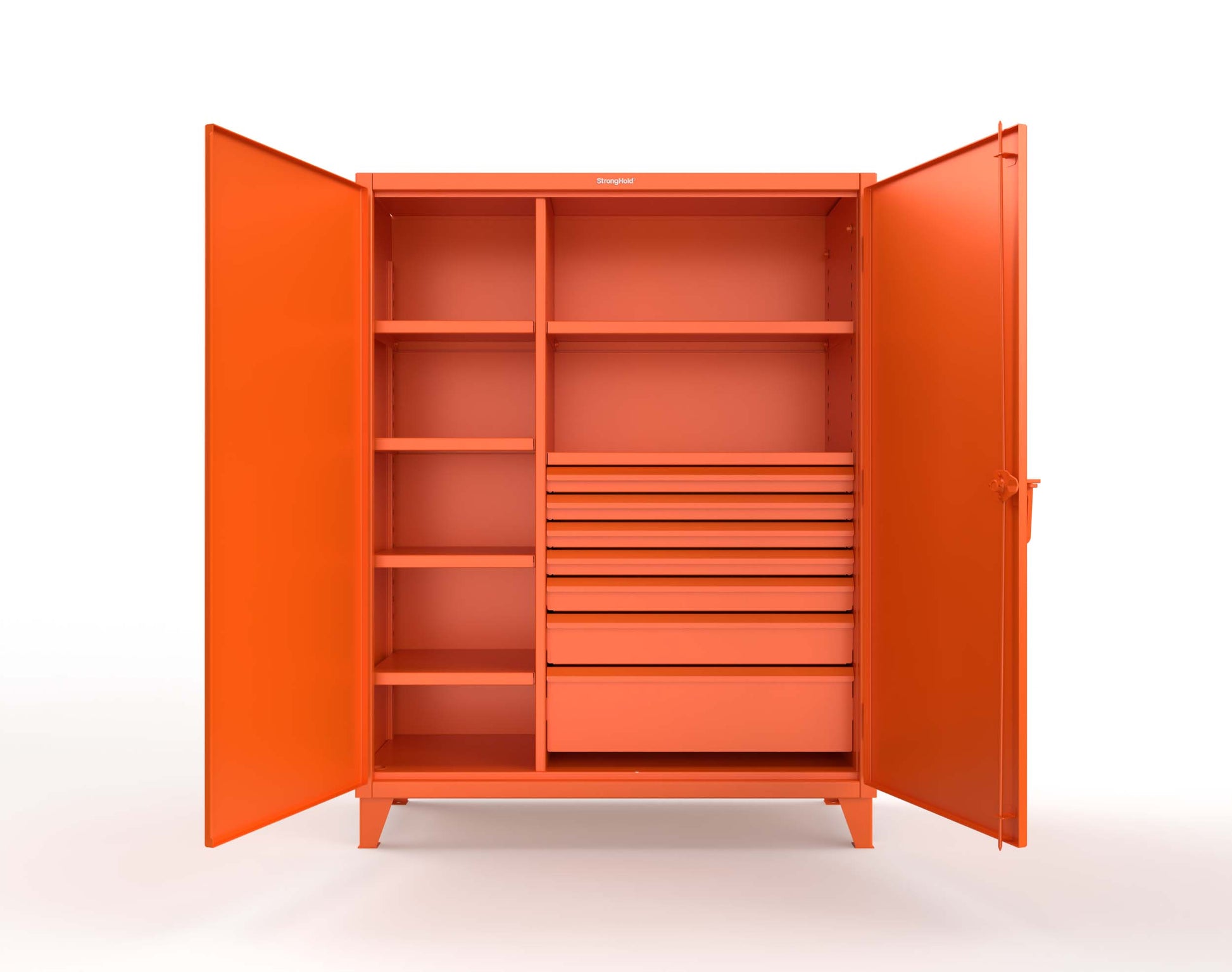 Extreme Duty 12 GA Cabinet with 7 Half-Width Drawers, 6 Shelves - 60 In. W x 24 In. D x 78 In. H - 56-246-7/5DB-2009