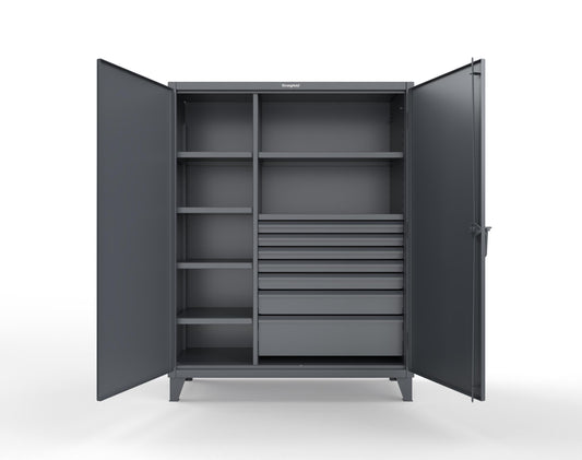Extreme Duty 12 GA Cabinet with 7 Half-Width Drawers, 6 Shelves - 60 In. W x 24 In. D x 78 In. H - 56-246-7/5DB-7024