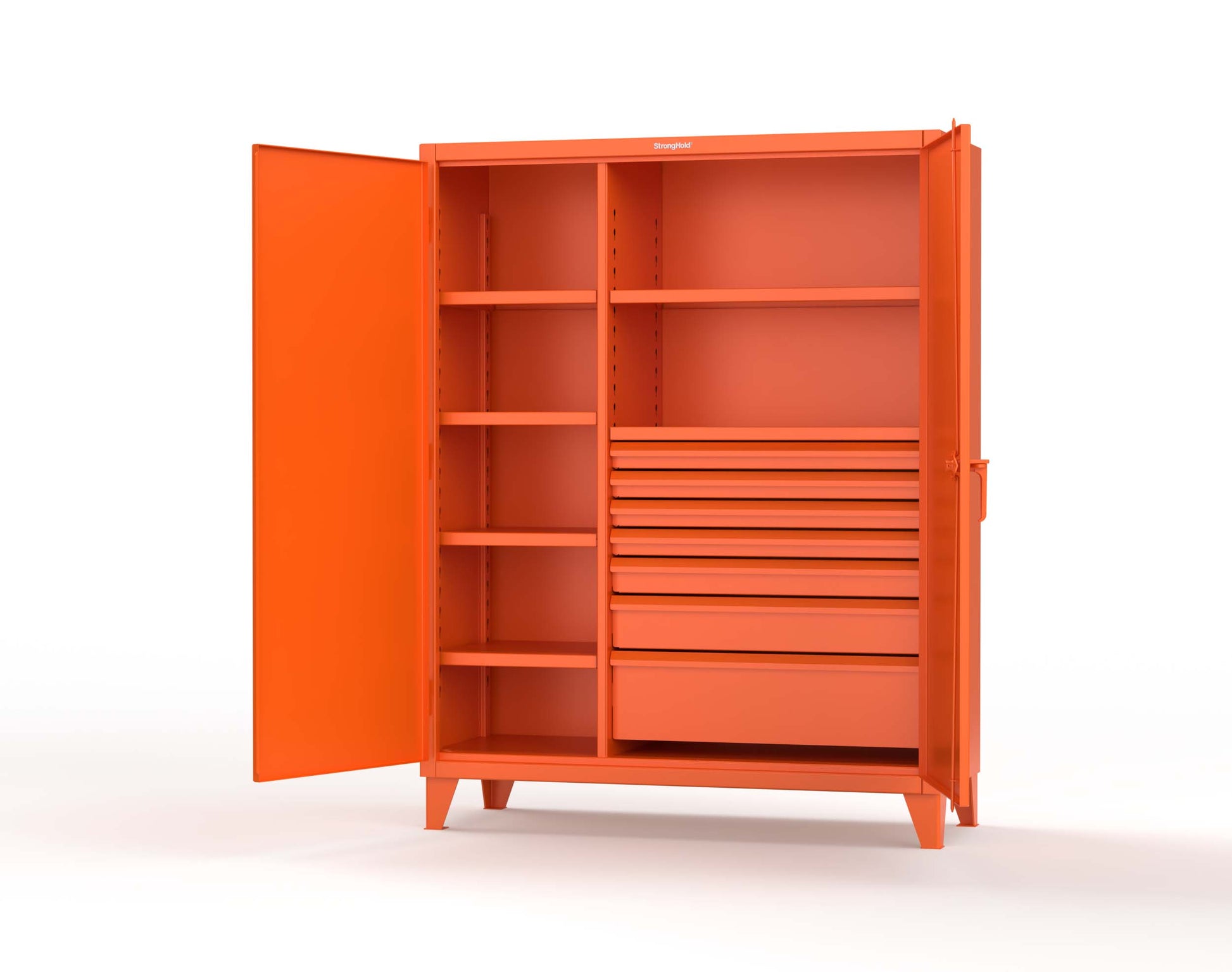 Extreme Duty 12 GA Cabinet with 7 Half-Width Drawers, 6 Shelves - 60 In. W x 24 In. D x 78 In. H - 56-246-7/5DB-2009