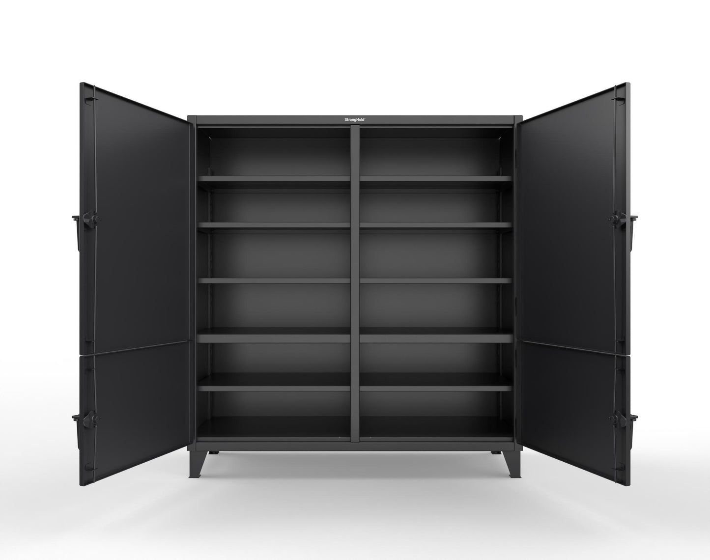 Extreme Duty 12 GA Cabinet with 4 Locking Doors - 60 In. W x 24 In. D x 78 In. H - 56-4D-248-9005
