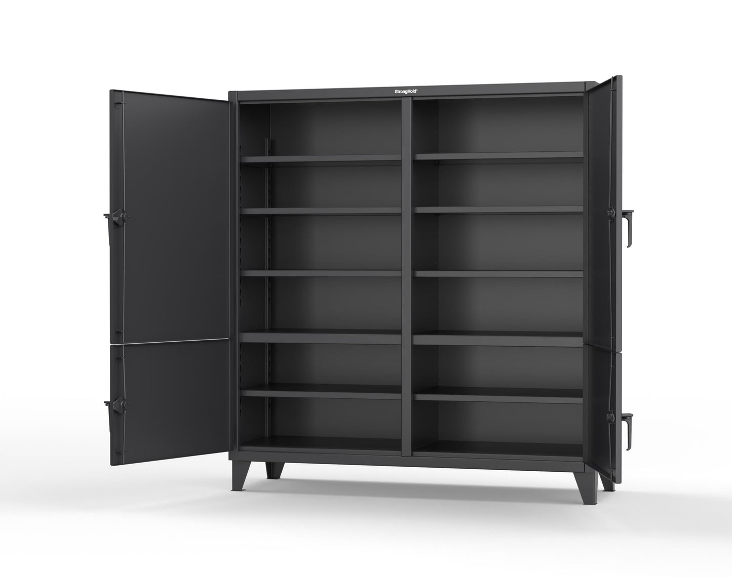 Extreme Duty 12 GA Cabinet with 4 Locking Doors - 60 In. W x 24 In. D x 78 In. H - 56-4D-248-9005