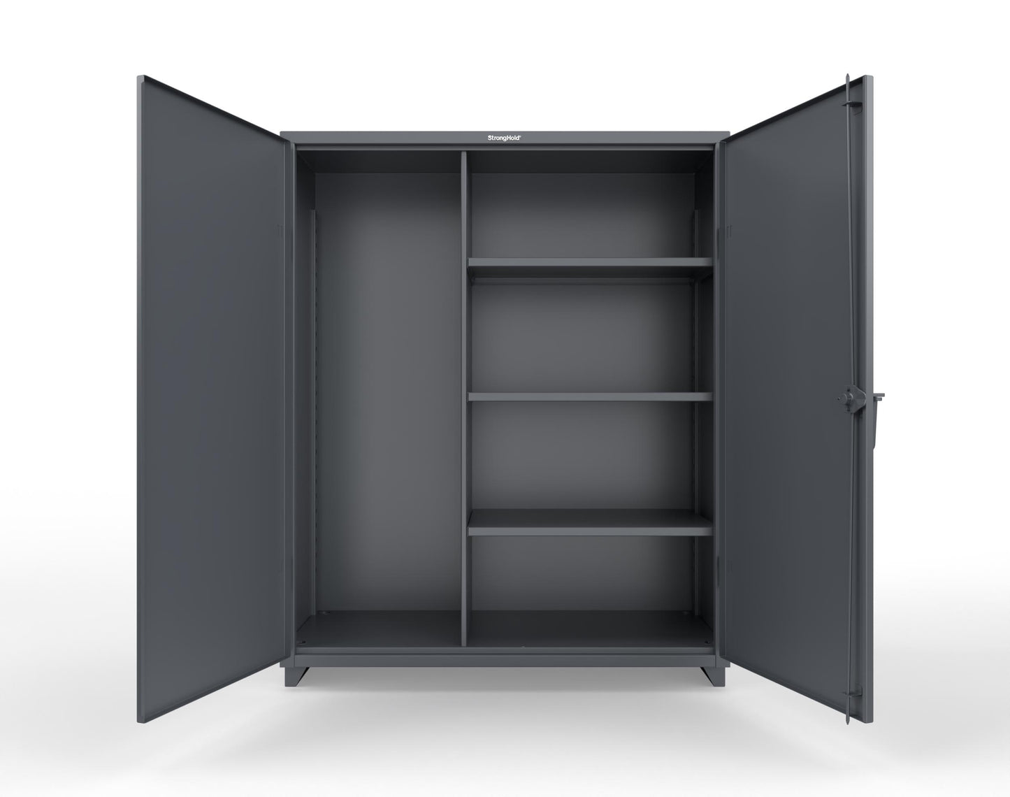Extra Heavy Duty 14 GA Janitorial Cabinet with 3 Shelves - 60 In. W x 24 In. D x 75 In. H - 56-BC-243-L-7024