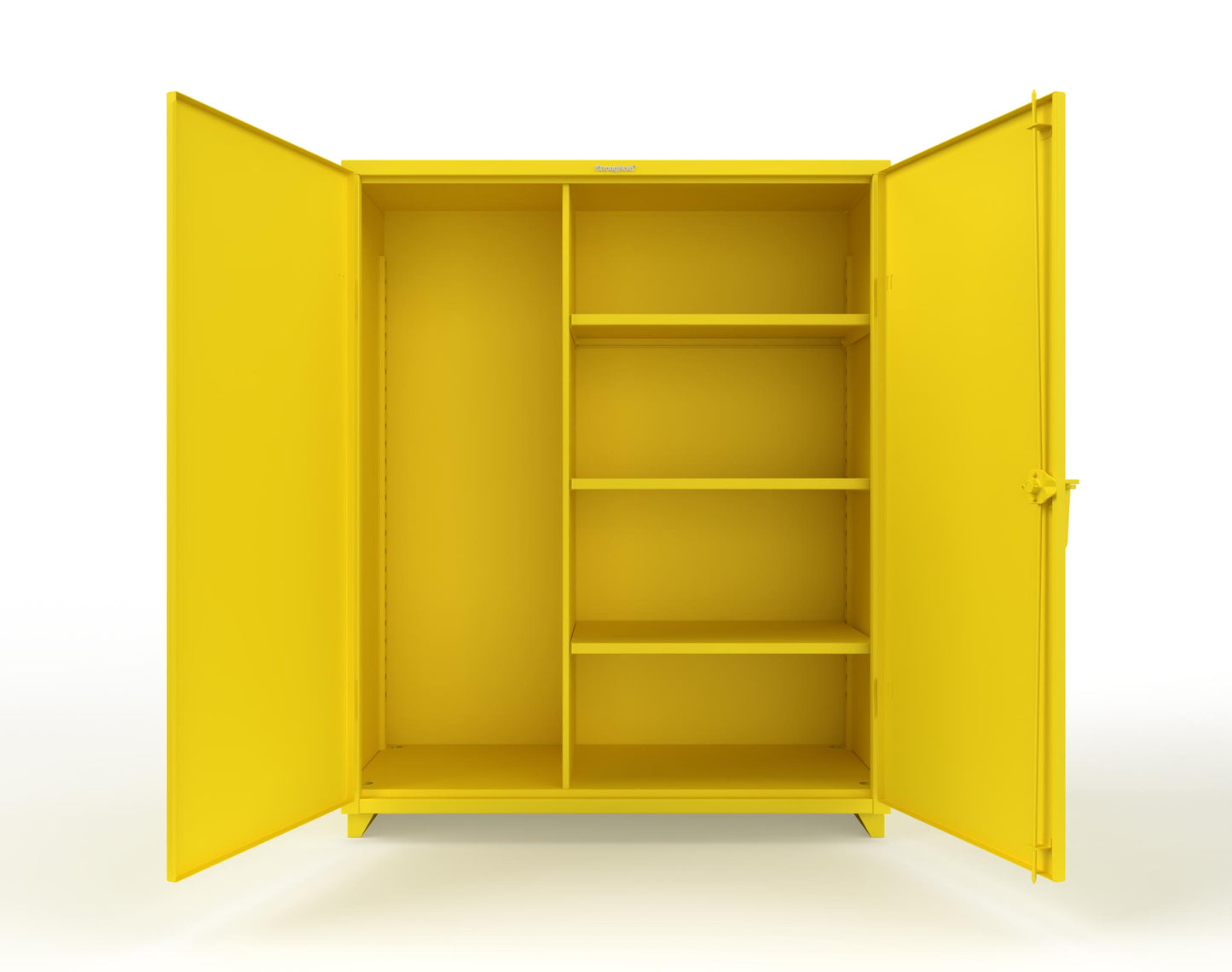 Extra Heavy Duty 14 GA Janitorial Cabinet with 3 Shelves - 60 In. W x 24 In. D x 75 In. H - 56-BC-243-L-1021