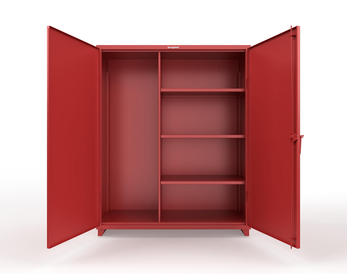Extra Heavy Duty 14 GA Janitorial Cabinet with 3 Shelves - 60 In. W x 24 In. D x 75 In. H - 56-BC-243-L-3001