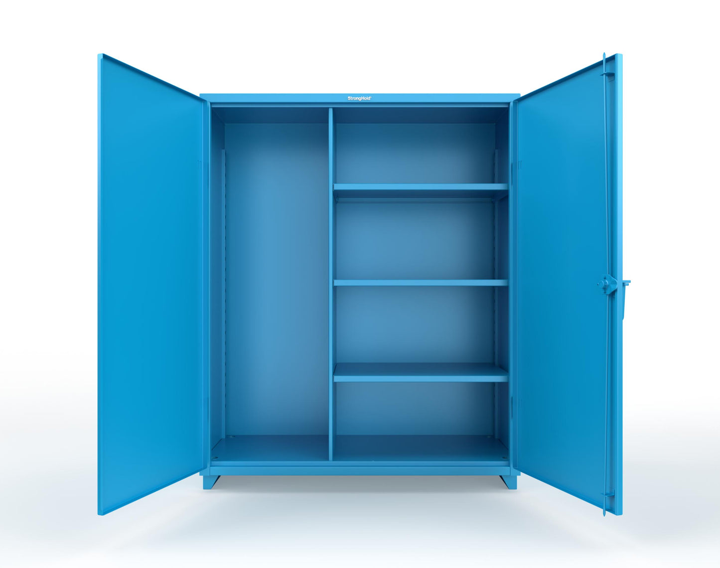 Extra Heavy Duty 14 GA Janitorial Cabinet with 3 Shelves - 60 In. W x 24 In. D x 75 In. H - 56-BC-243-L-5012
